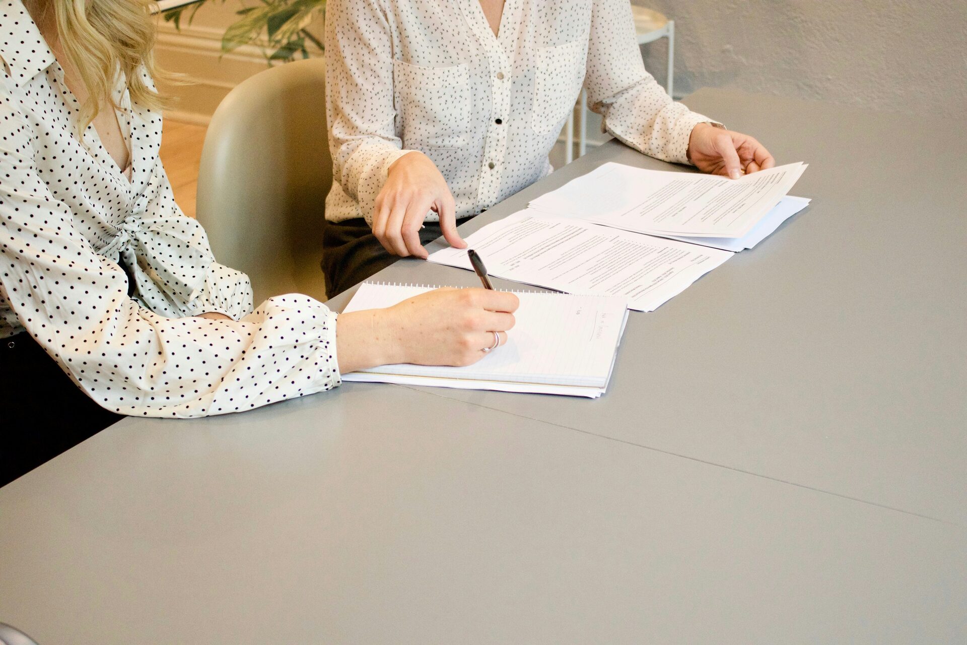 Signing a rental application form
