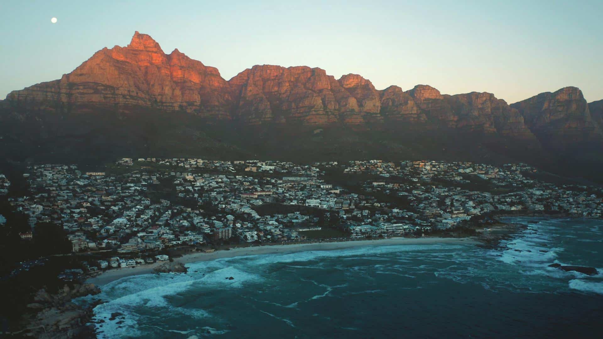 Cape Town property market 2026 aerial view of the Atlantic Seaboard at dusk